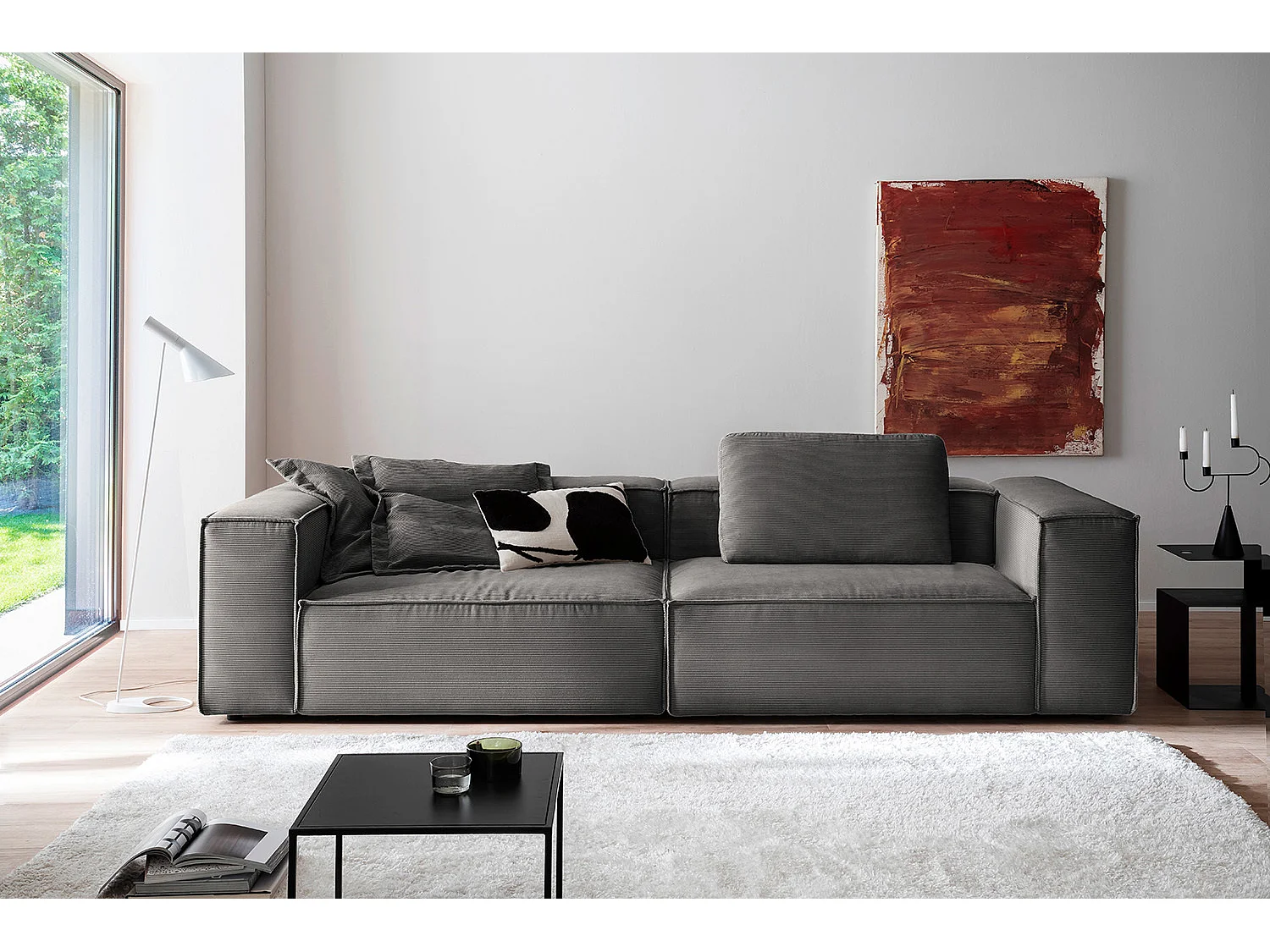 Divano - antracite Velluto a coste - CARMO