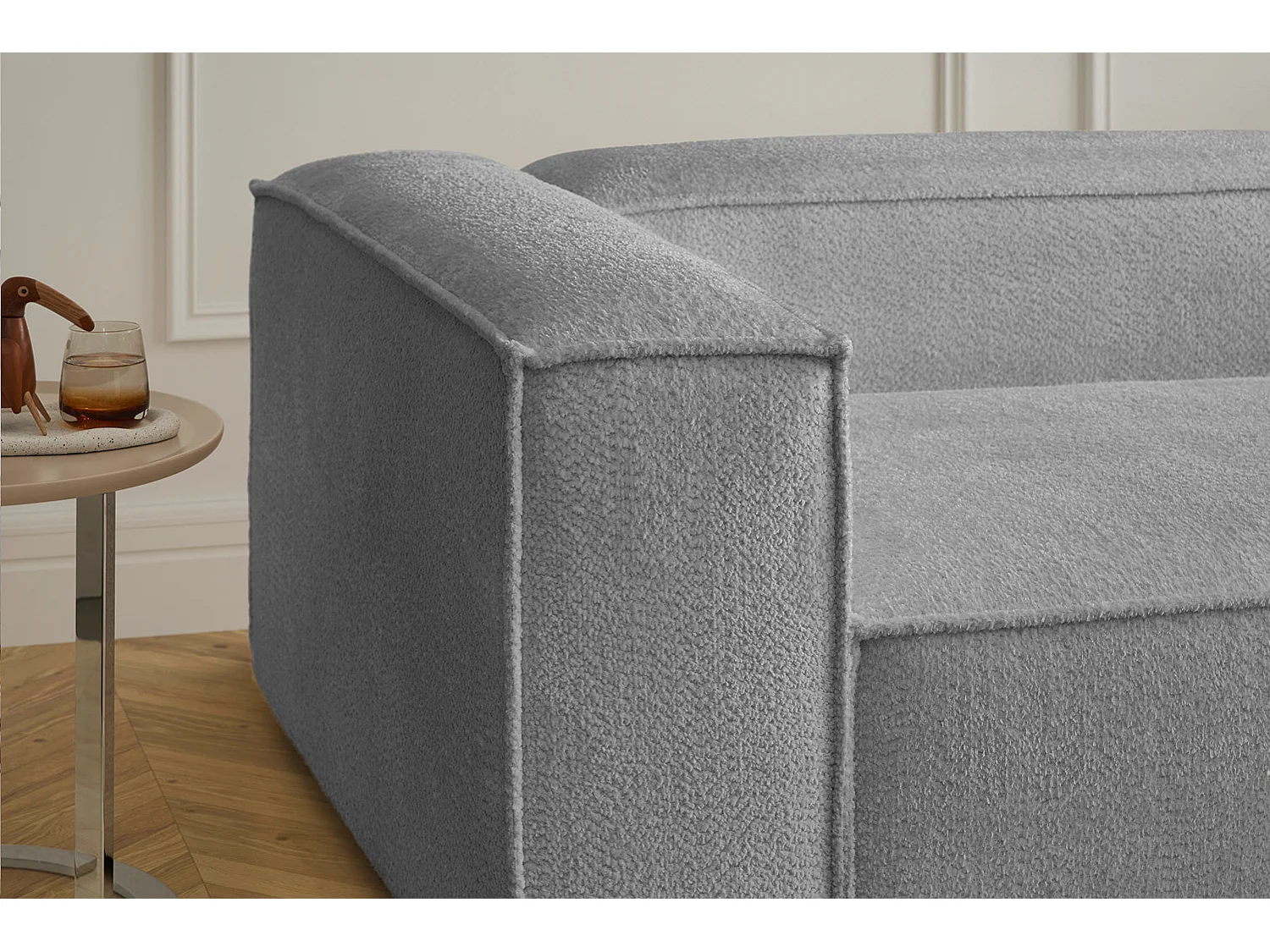 Divano angolare - Grigio tessitura piatta - CARMO