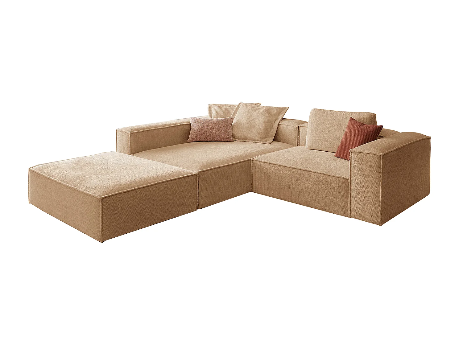 Ecksofa - Braun Flachgewebe - CARMO