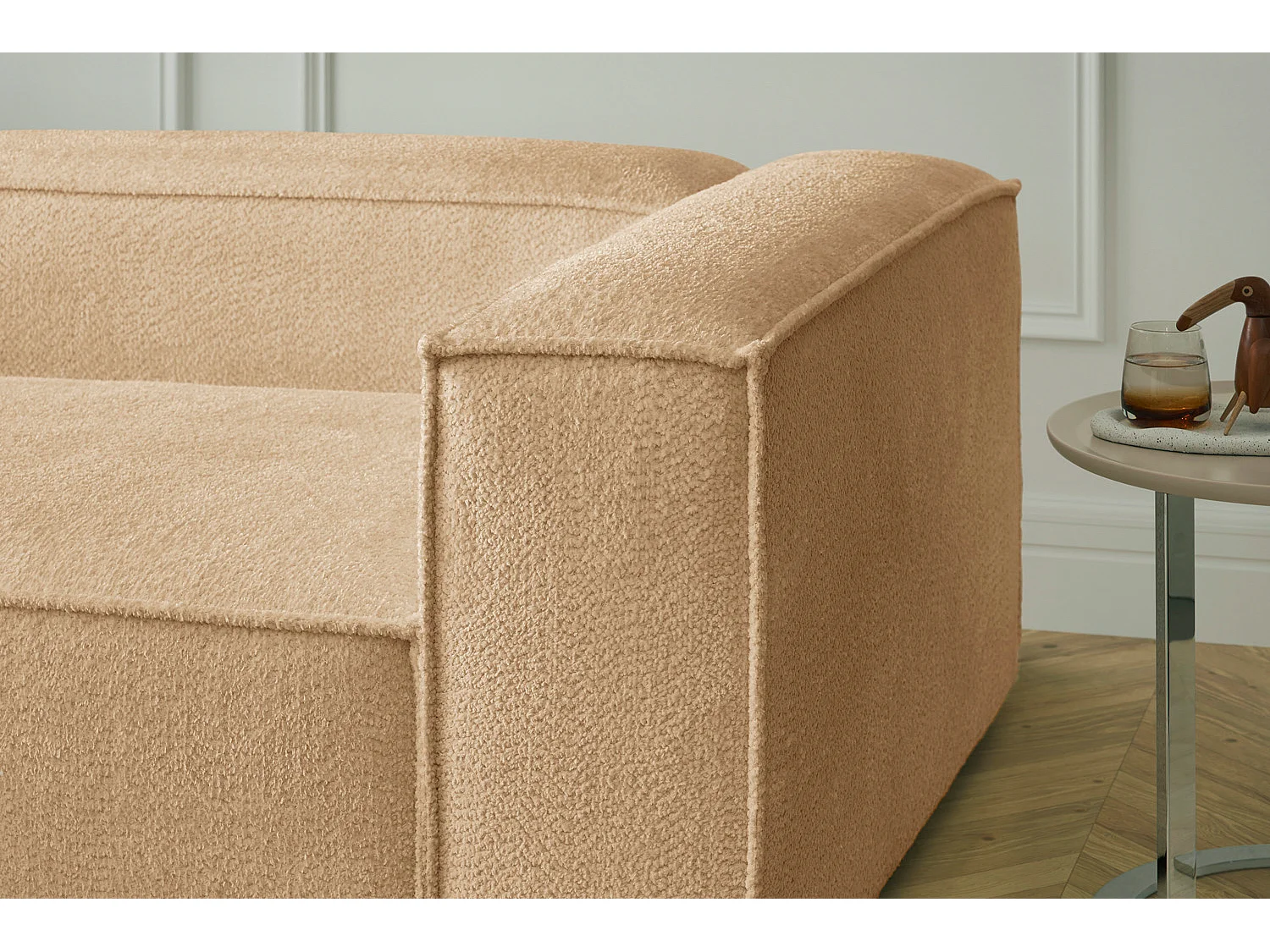 Ecksofa - Braun Flachgewebe - CARMO