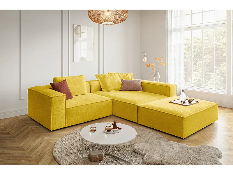 Ecksofa - Gelb Flachgewebe - CARMO