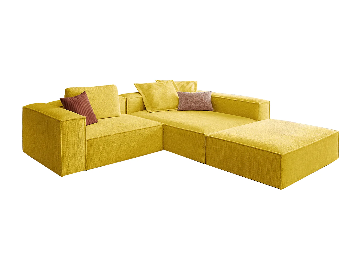 Canapé d'angle - jaune tissage plat - CARMO