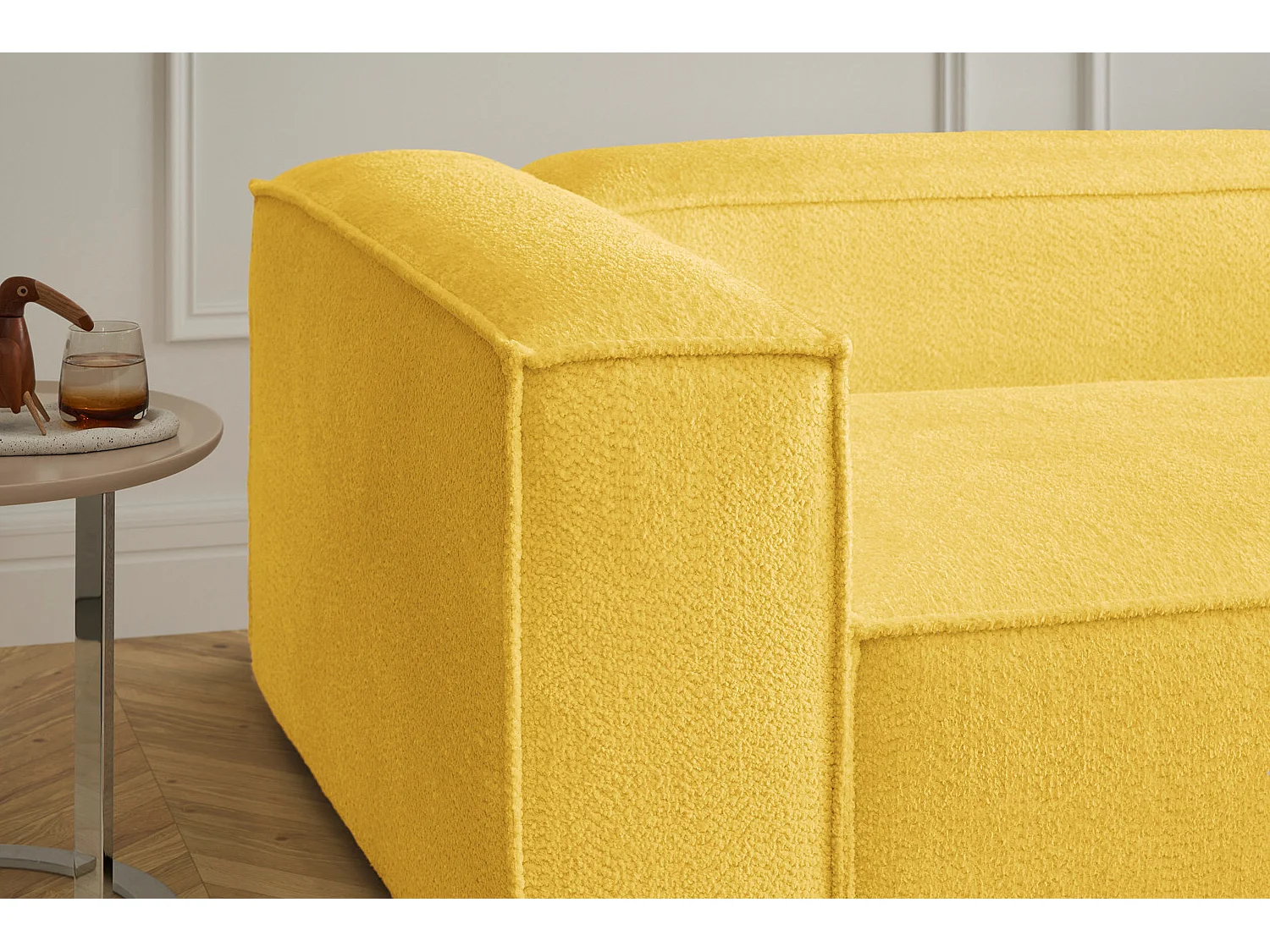 Canapé d'angle - jaune tissage plat - CARMO