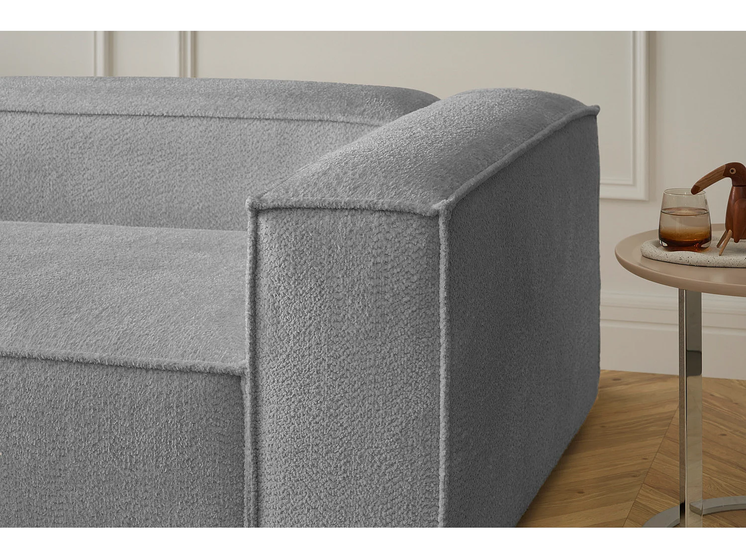 Ecksofa - Grau Flachgewebe - CARMO