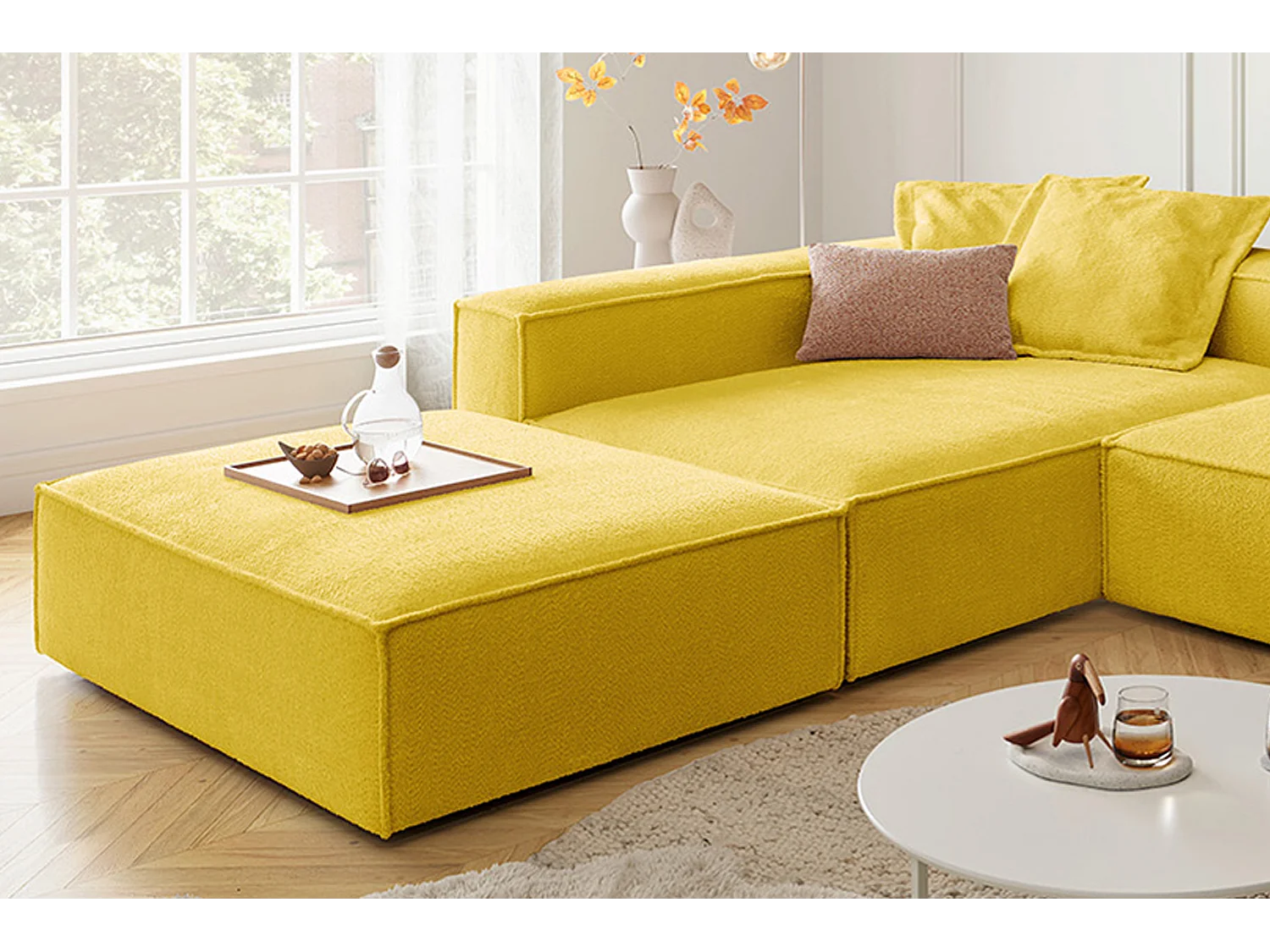 Ecksofa - Gelb Flachgewebe - CARMO