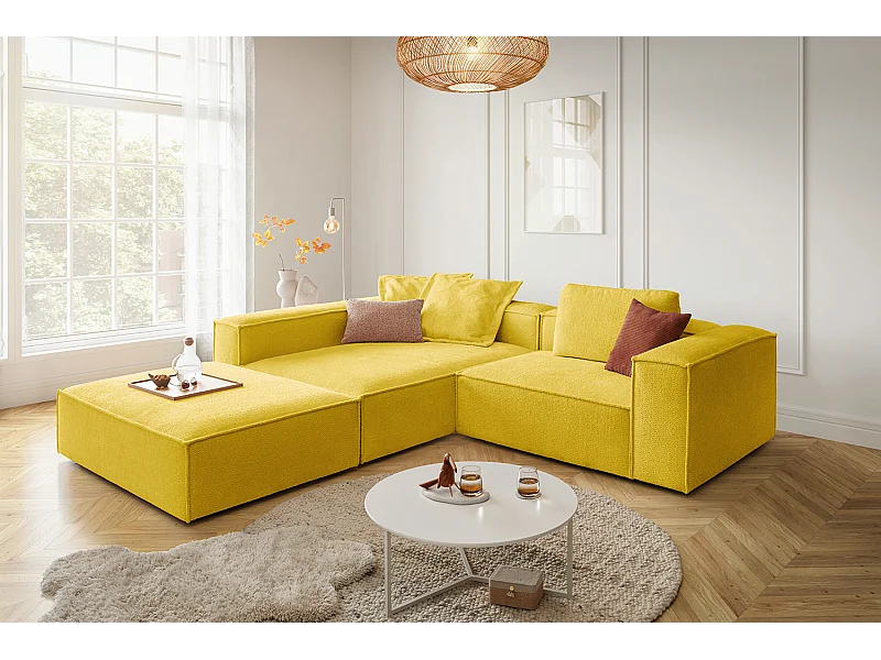 Ecksofa - Gelb Flachgewebe - CARMO