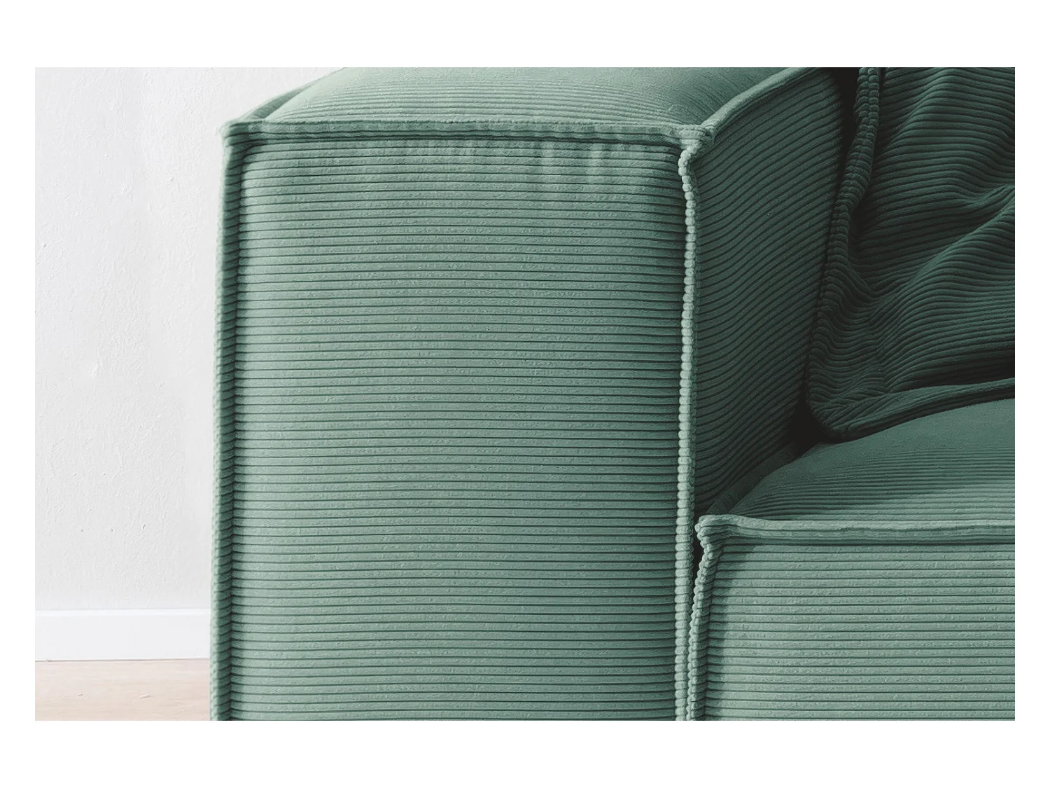 Canapé - vert émeraude Velours côtelé - CARMO