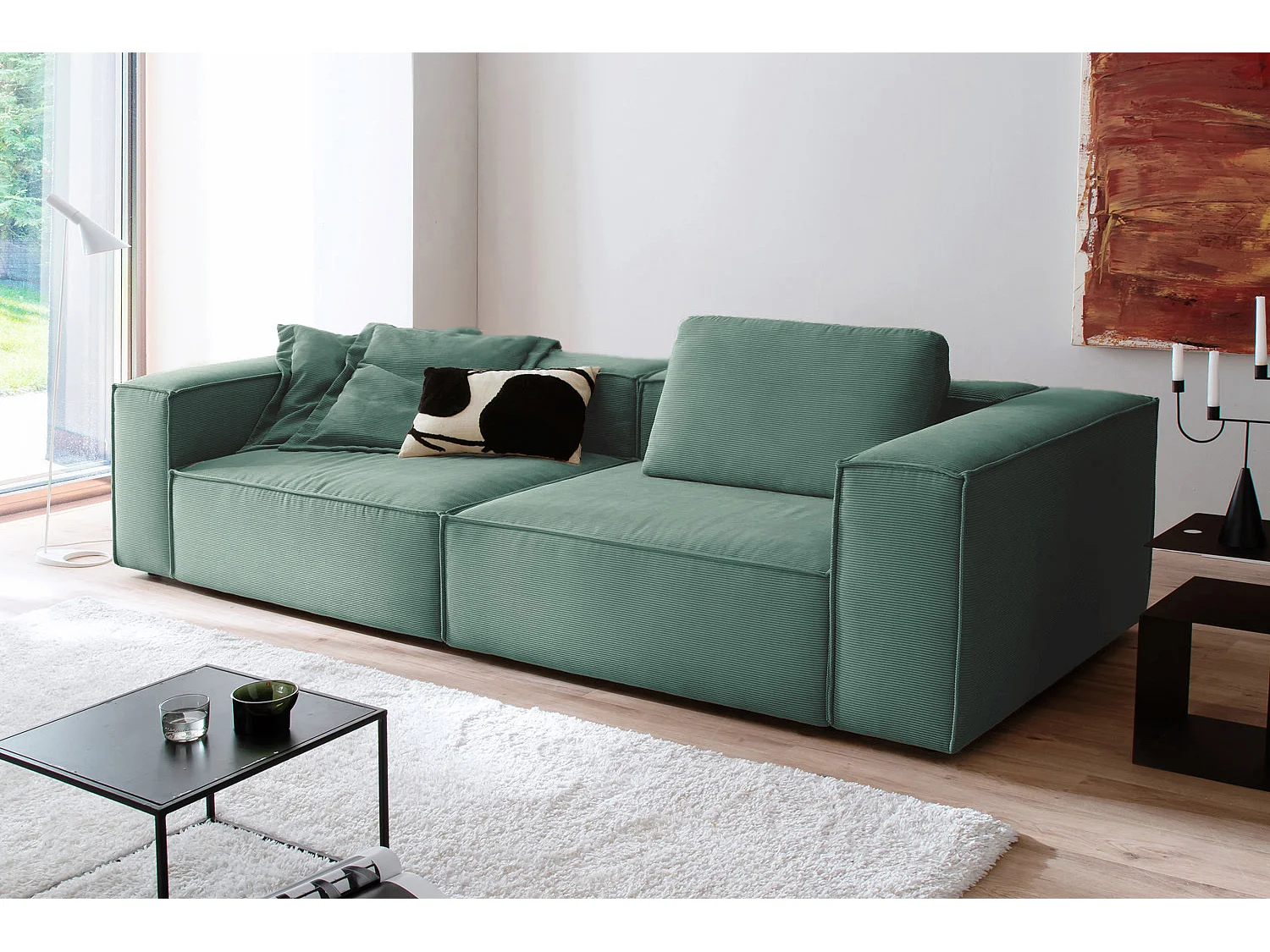 Sofa - Smaragdgrün Cord - CARMO