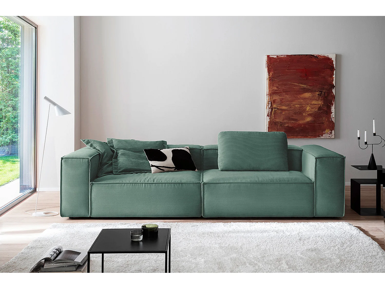 Sofa - Smaragdgrün Cord - CARMO