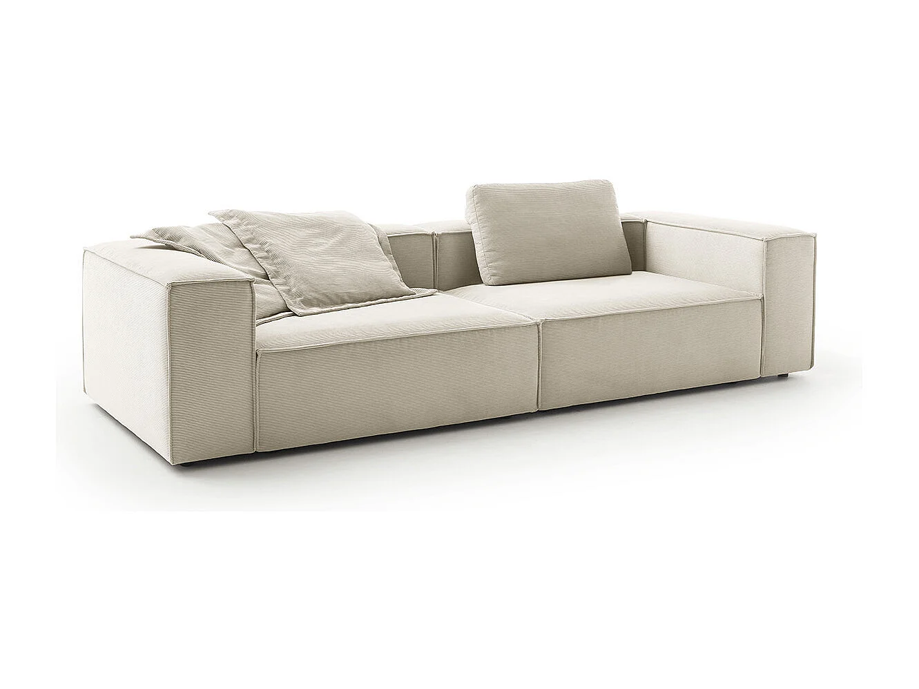 Canapé - blanc Velours côtelé - CARMO