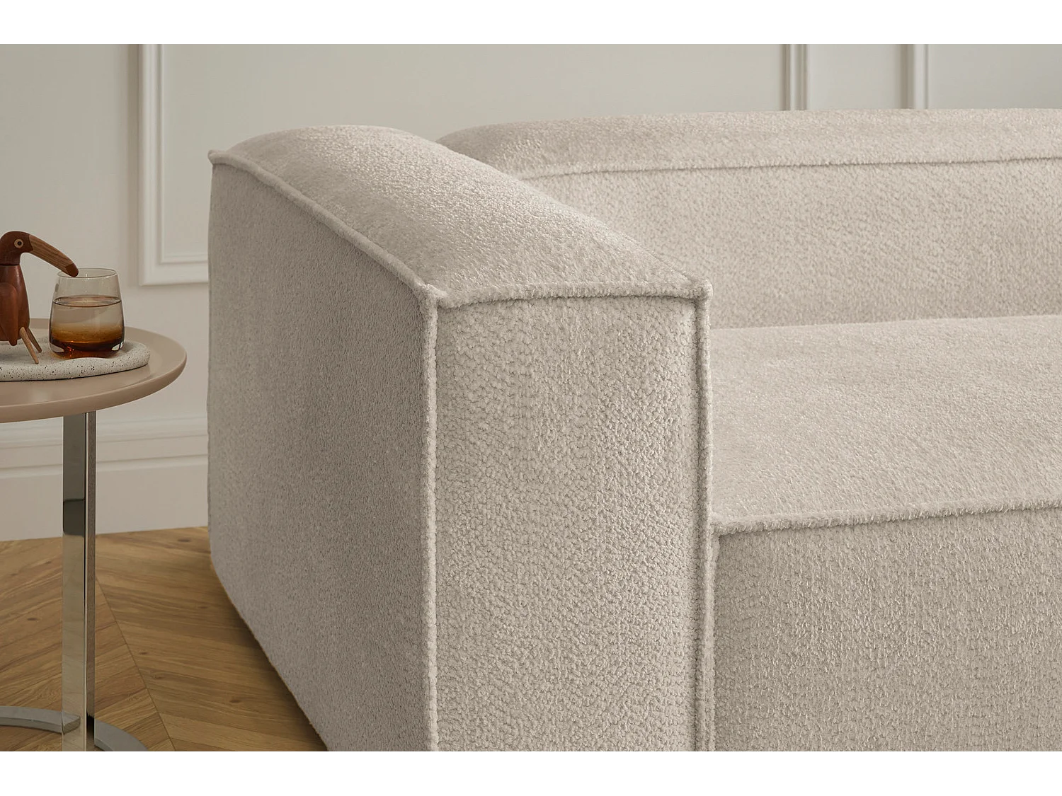 Ecksofa - Weiß Flachgewebe - CARMO