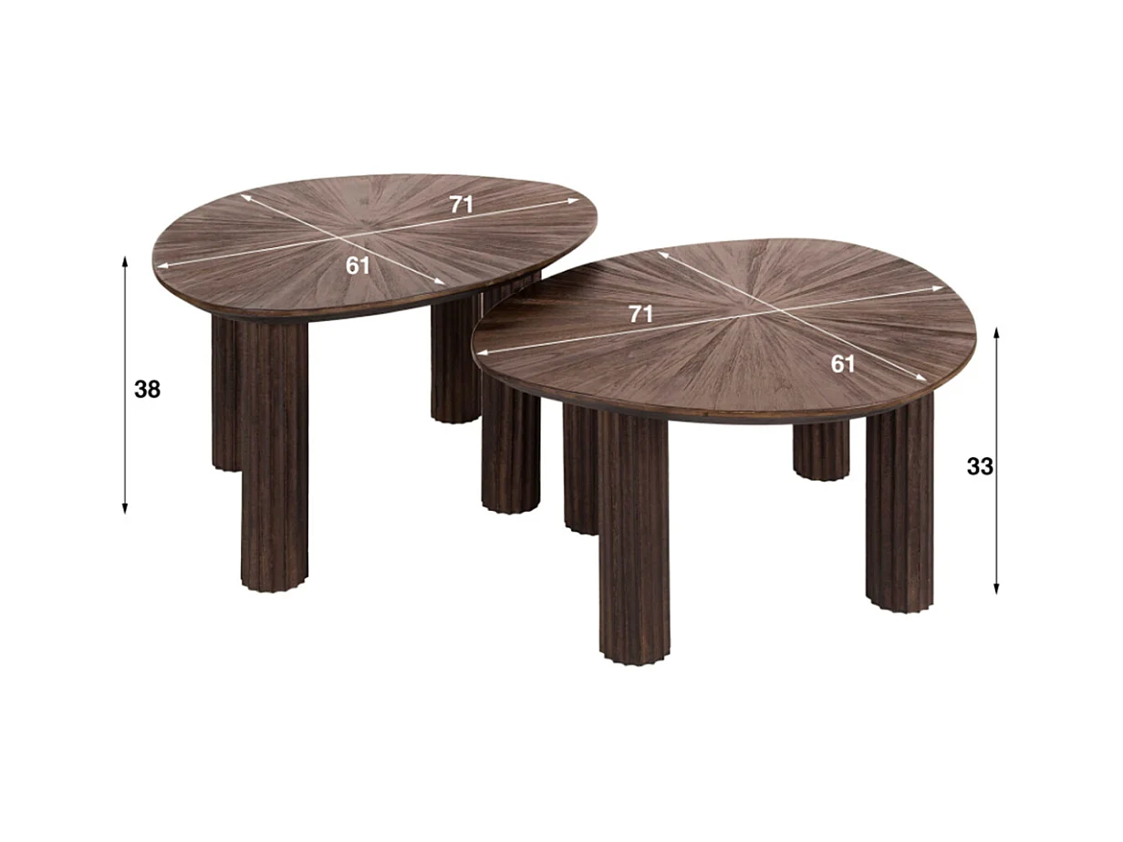 Set - marron Bois - 60 x 50 cm - INKA
