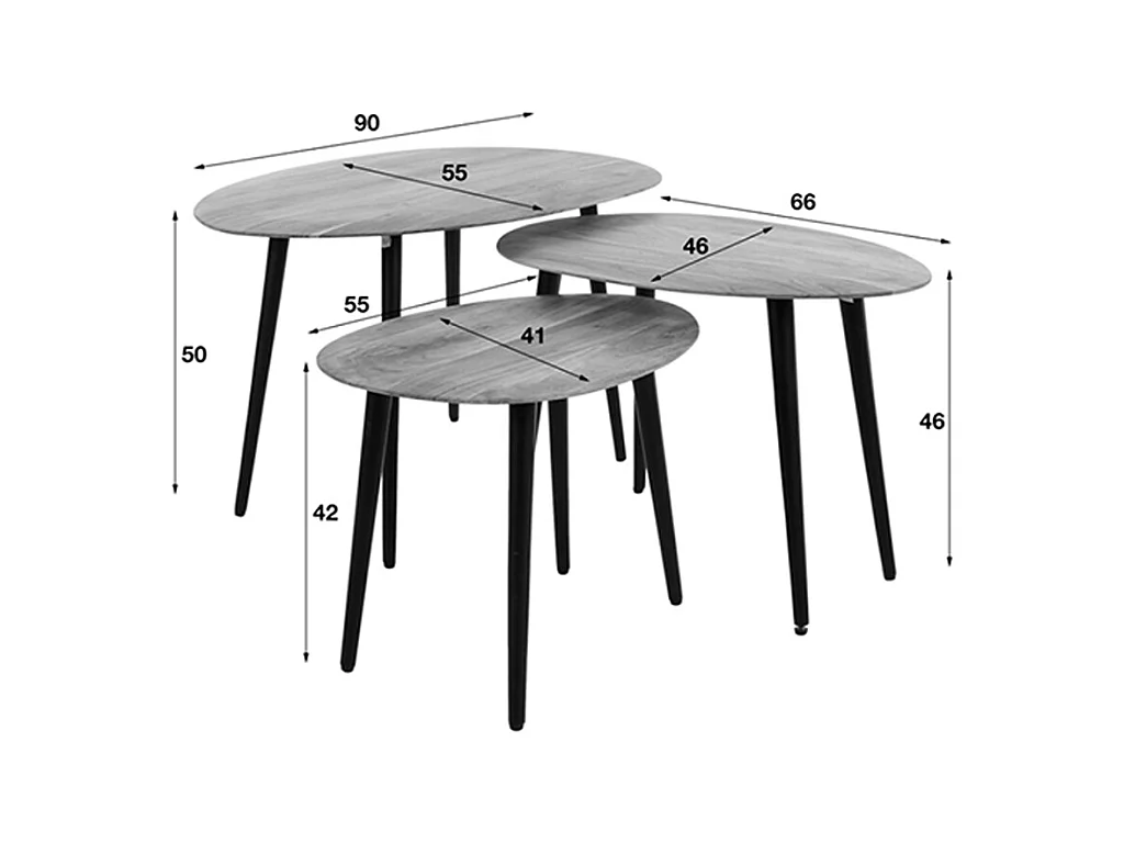 Set - marron Bois - 90 x 55 cm - PALINA