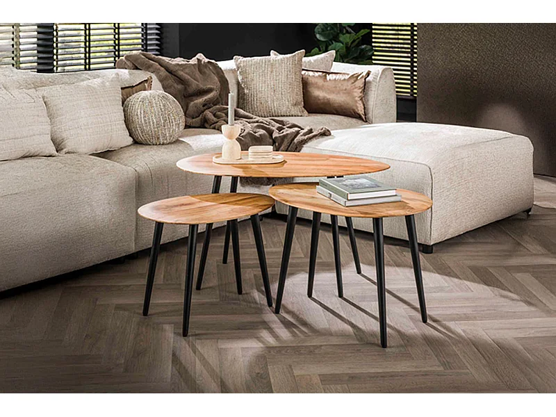 Stel in - Bruin Hout - 90 x 55 cm - PALINA