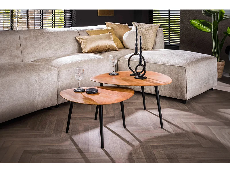 Set - Braun Holz - 77 x 70 cm - RINA