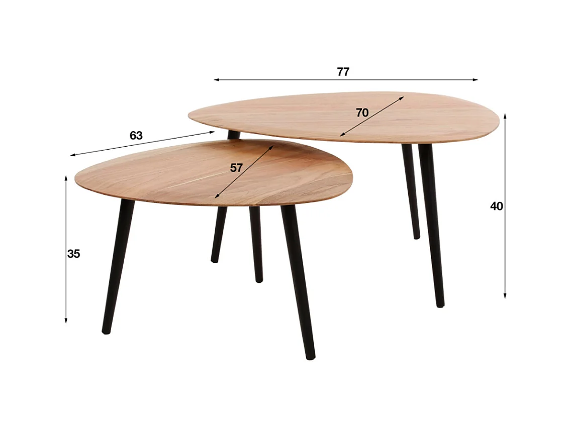 Set - marron Bois - 77 x 70 cm - RINA