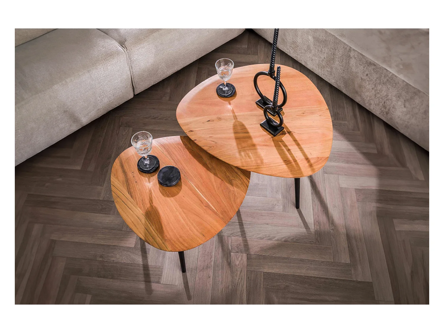 Set - marron Bois - 77 x 70 cm - RINA