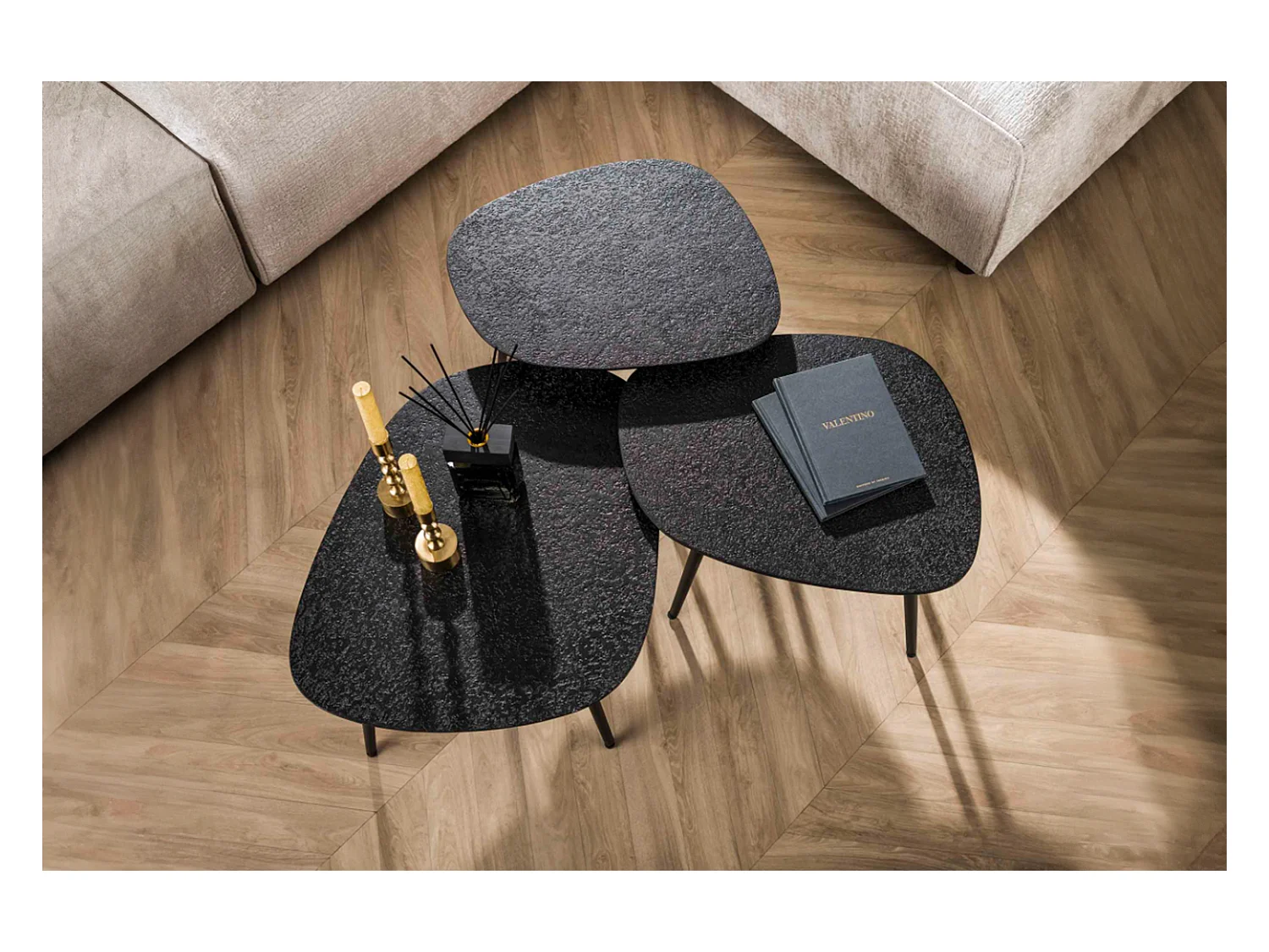 Set - Noir métal - 62 x 51 cm - LAUCA