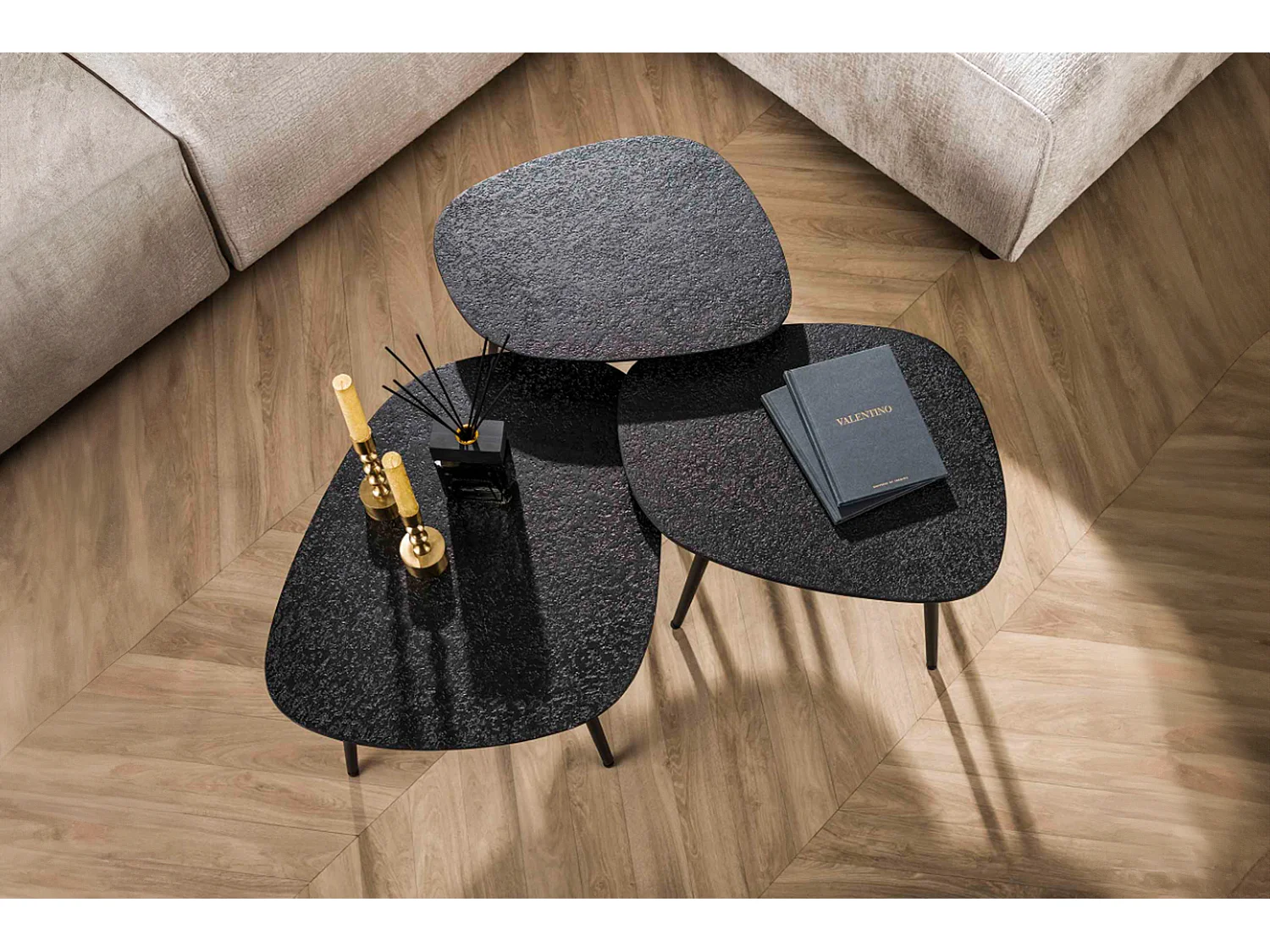 Set - Nero metallo - 62 x 51 cm - LAUCA