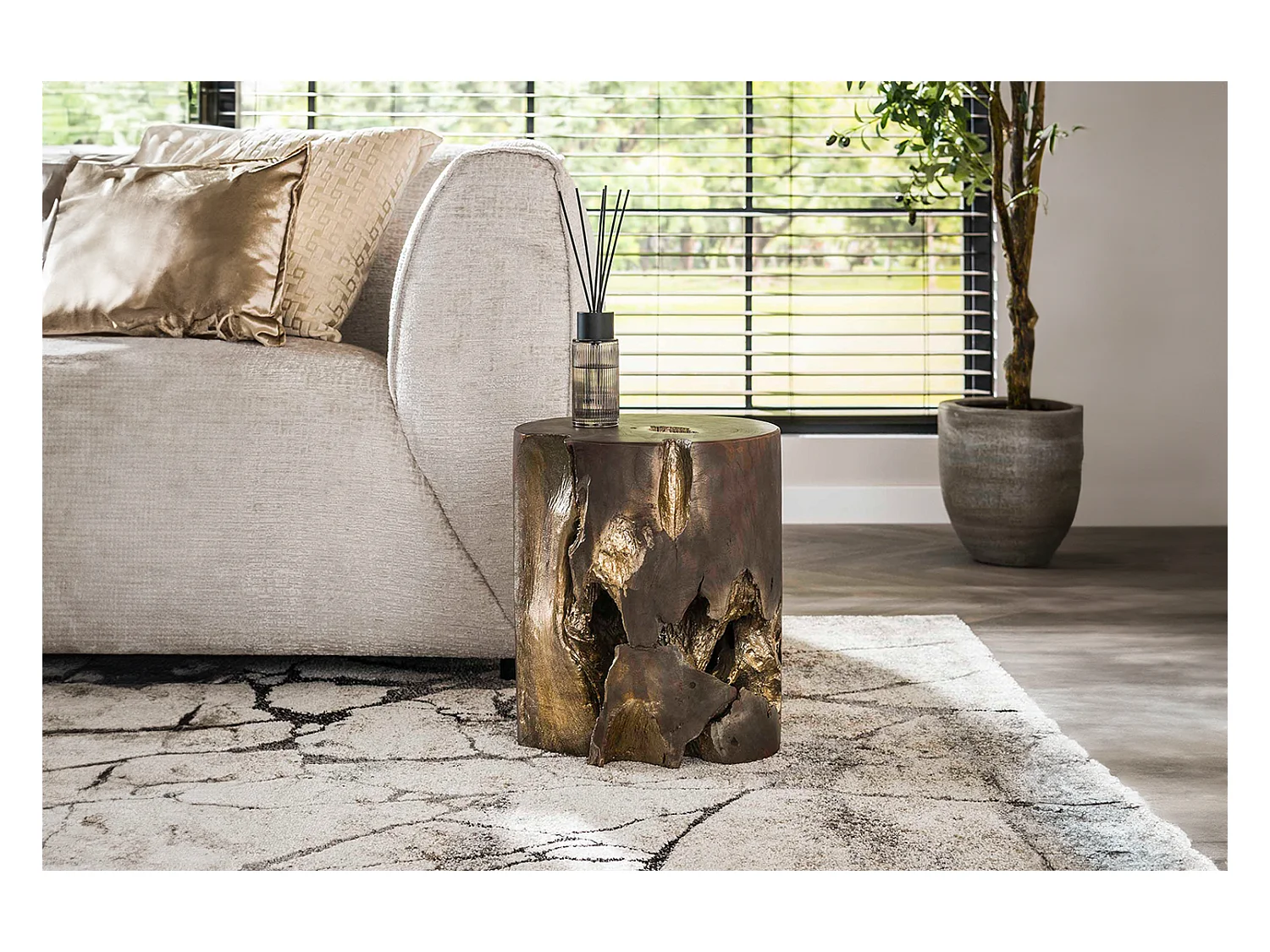 Table d'appoint - Gris Bois - 35 x 35 cm - KURA