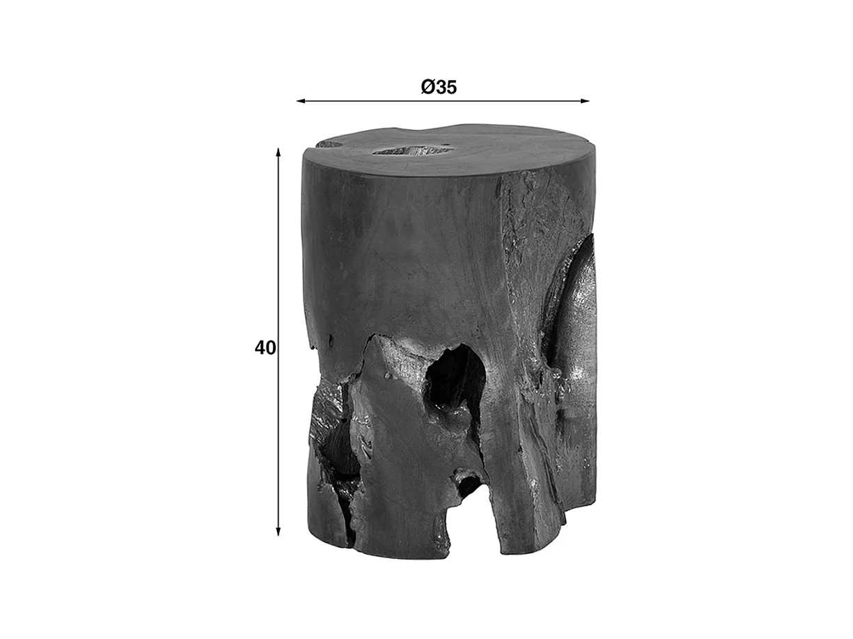 Table d'appoint - Gris Bois - 35 x 35 cm - KURA