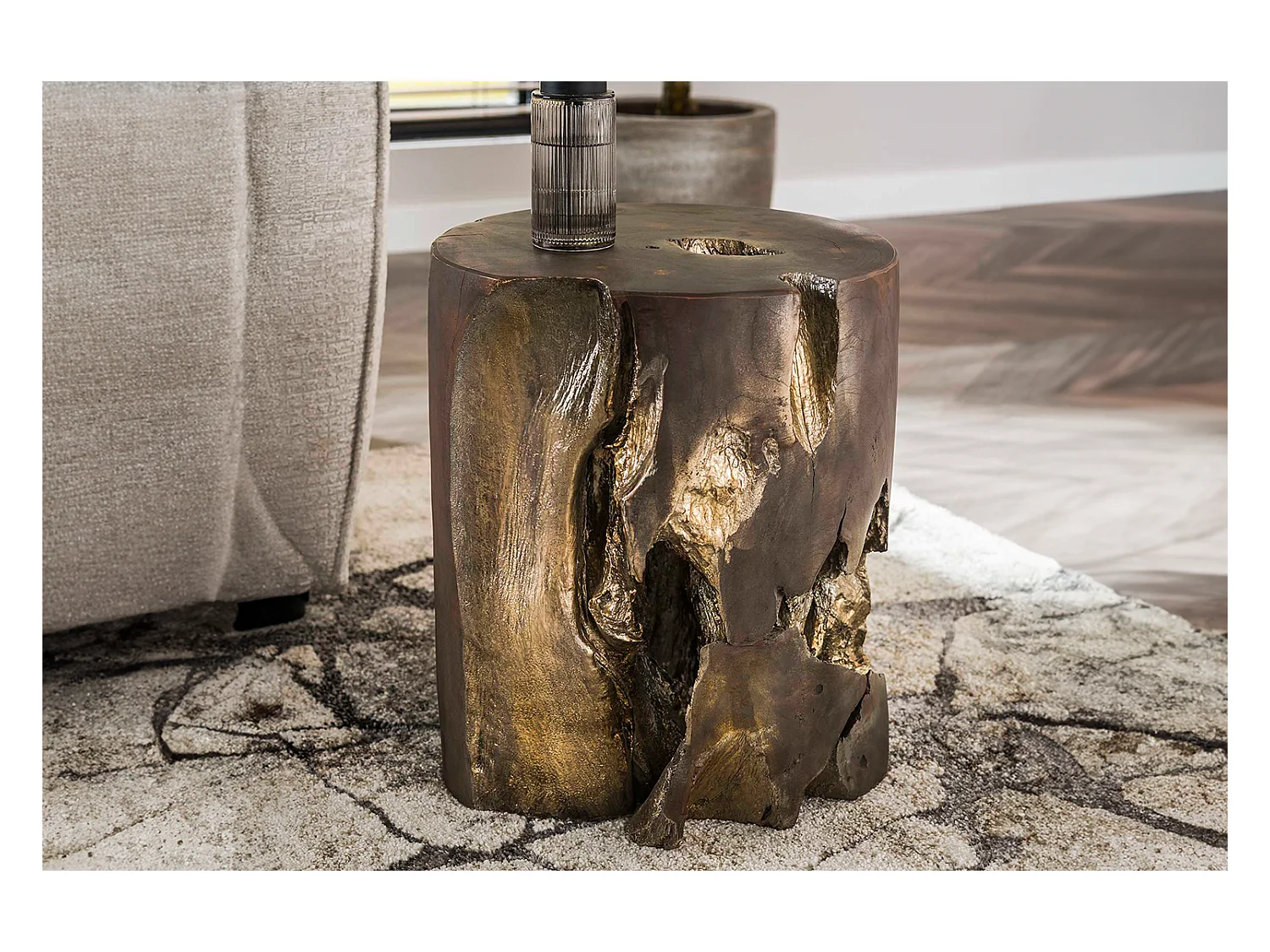 Table d'appoint - Gris Bois - 35 x 35 cm - KURA