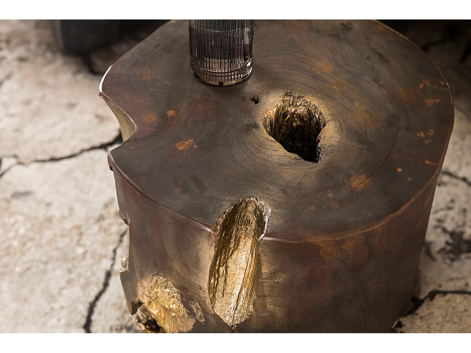 Beistelltisch - Grau Holz - 35 x 35 cm - KURA