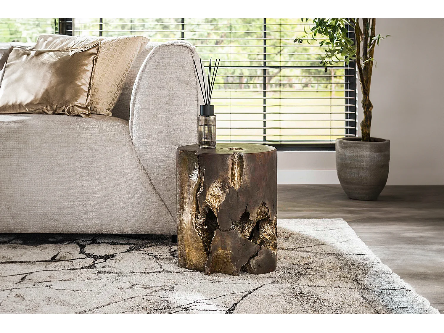 Table d'appoint - Gris Bois - 35 x 35 cm - KURA