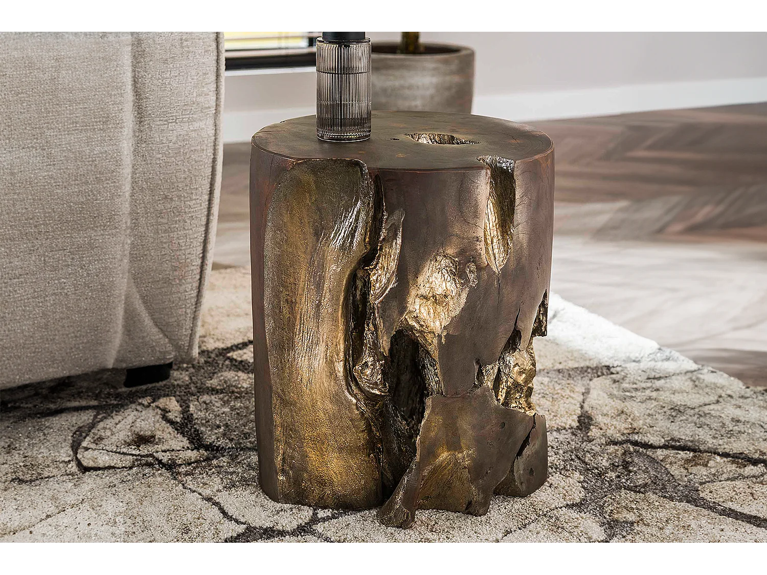 Table d'appoint - Gris Bois - 35 x 35 cm - KURA