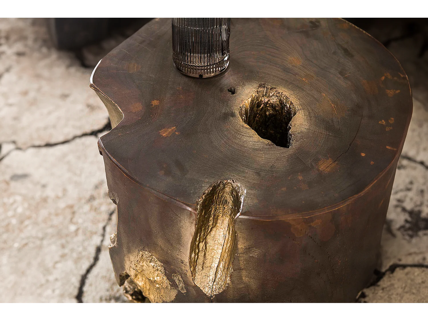 Table d'appoint - Gris Bois - 35 x 35 cm - KURA