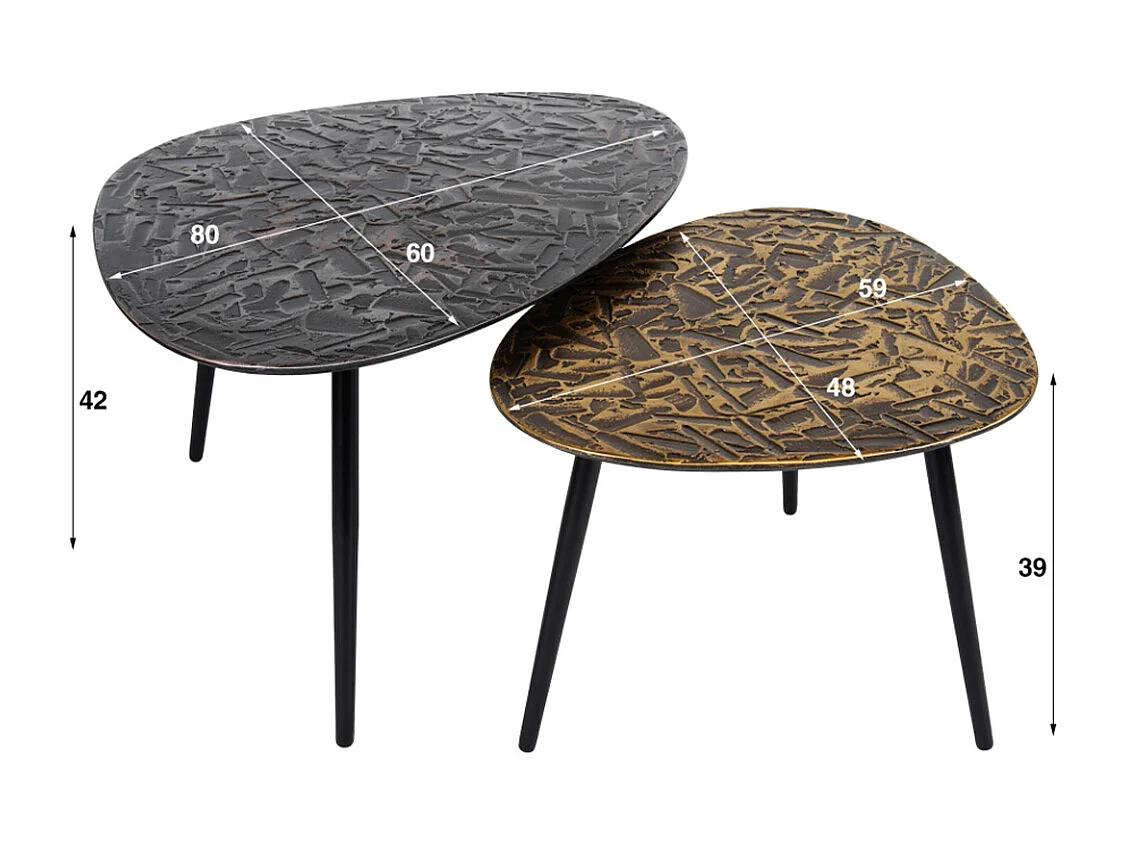 Set - multicolore métal - 80 x 60 cm - YATA