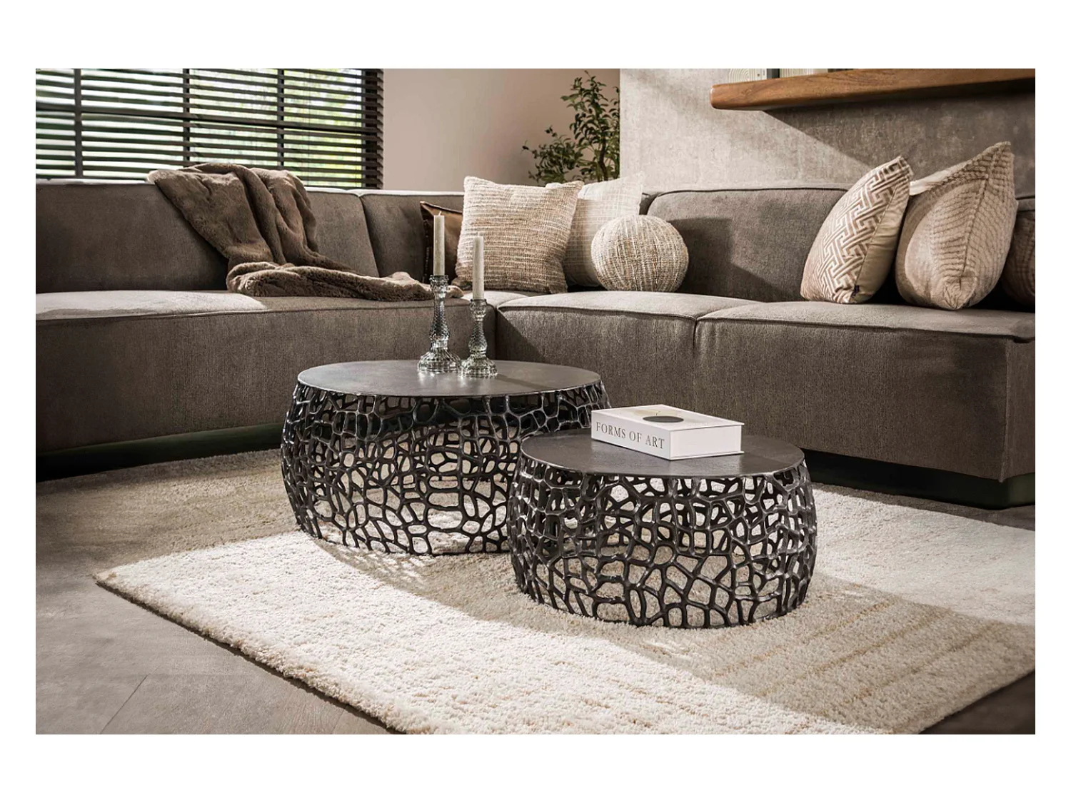 Set - Noir métal - 75 x 75 cm - SONO