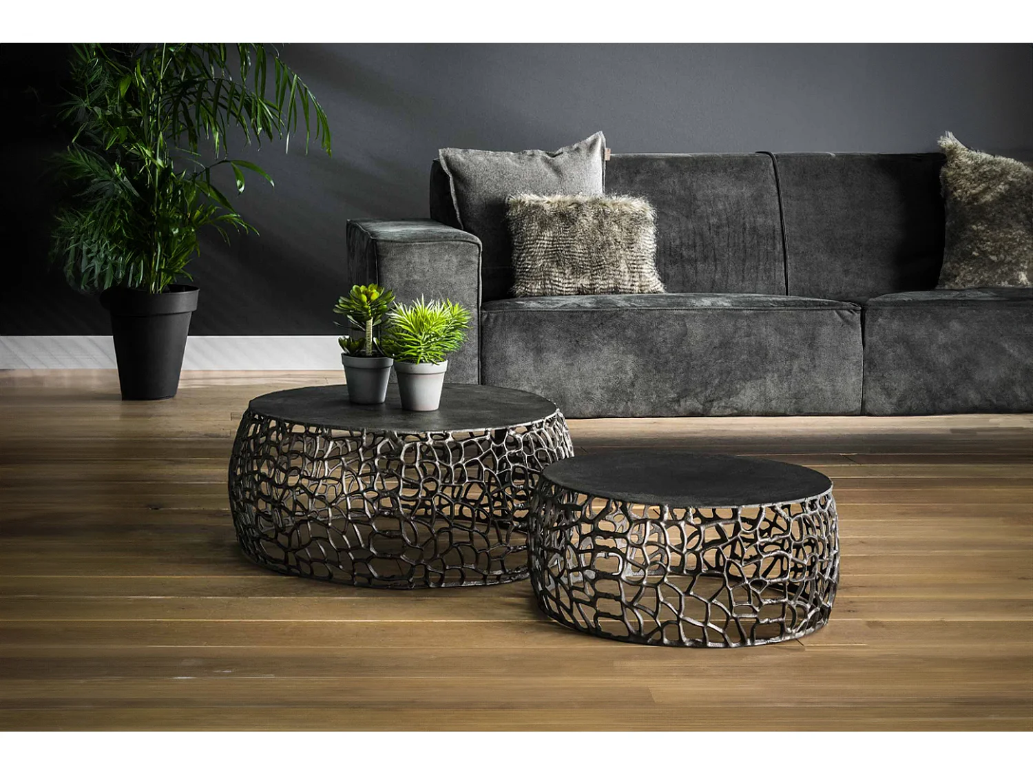 Set - Noir métal - 75 x 75 cm - SONO