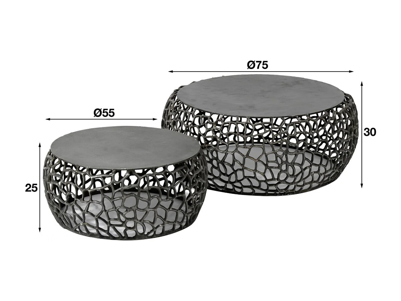 Set - Nero metallo - 75 x 75 cm - SONO