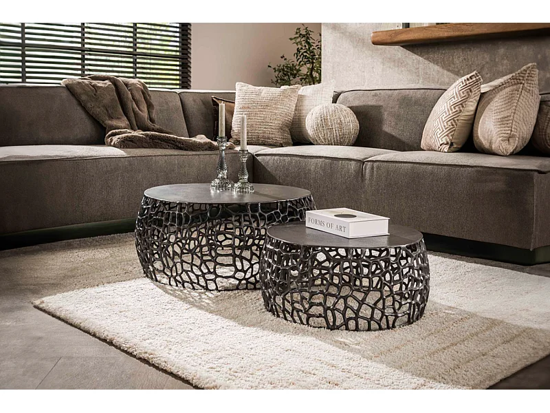 Set - Negro metal - 75 x 75 cm - SONO