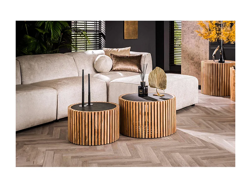 Set - Schwarz Stein - 68 x 68 cm - PINE