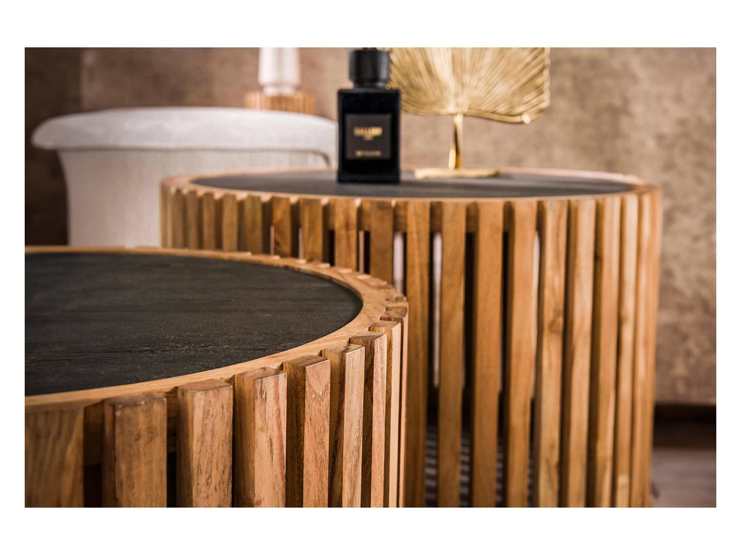 Set - Noir pierre - 68 x 68 cm - PINE