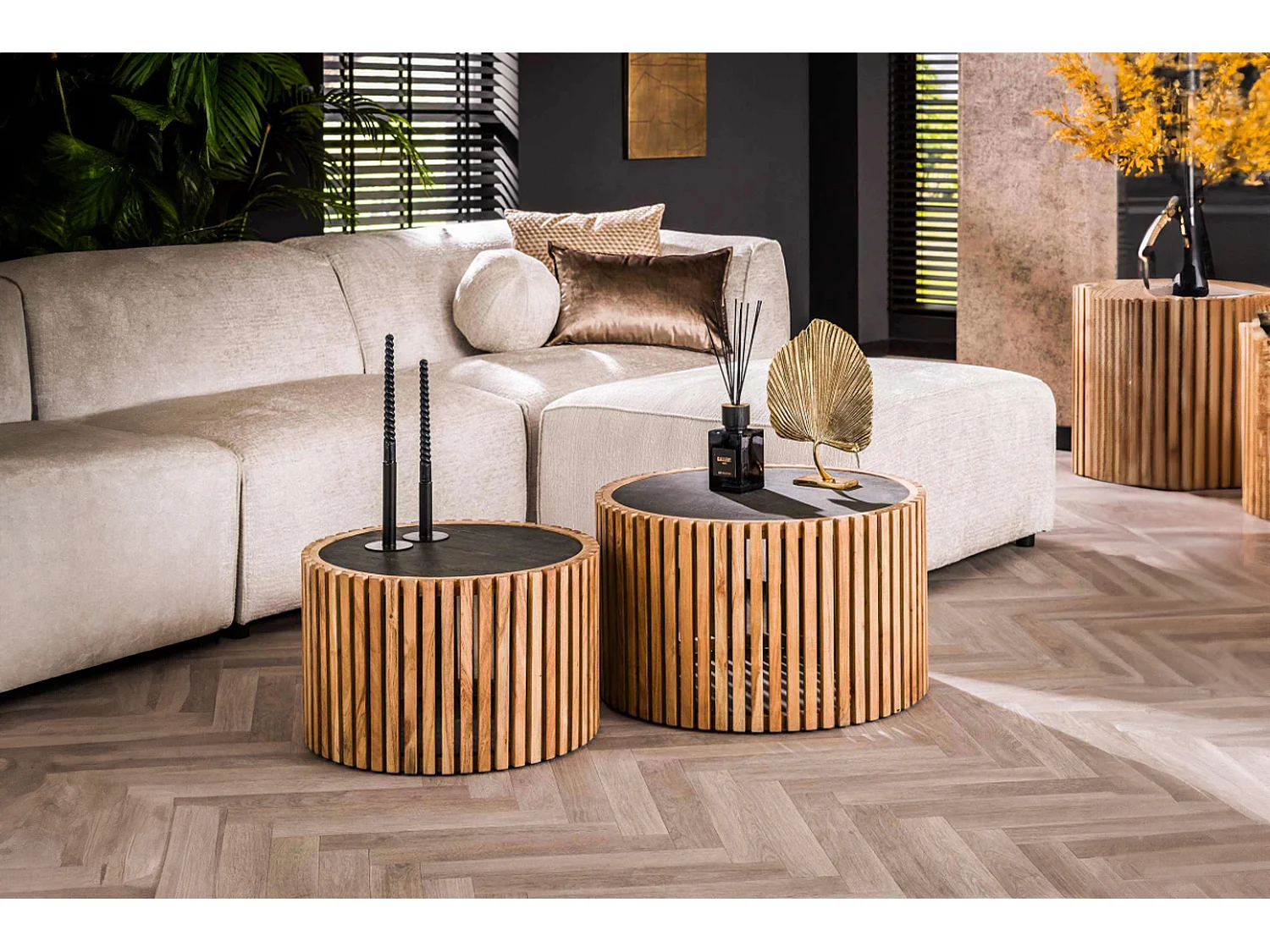 Set - Nero pietra - 68 x 68 cm - PINE