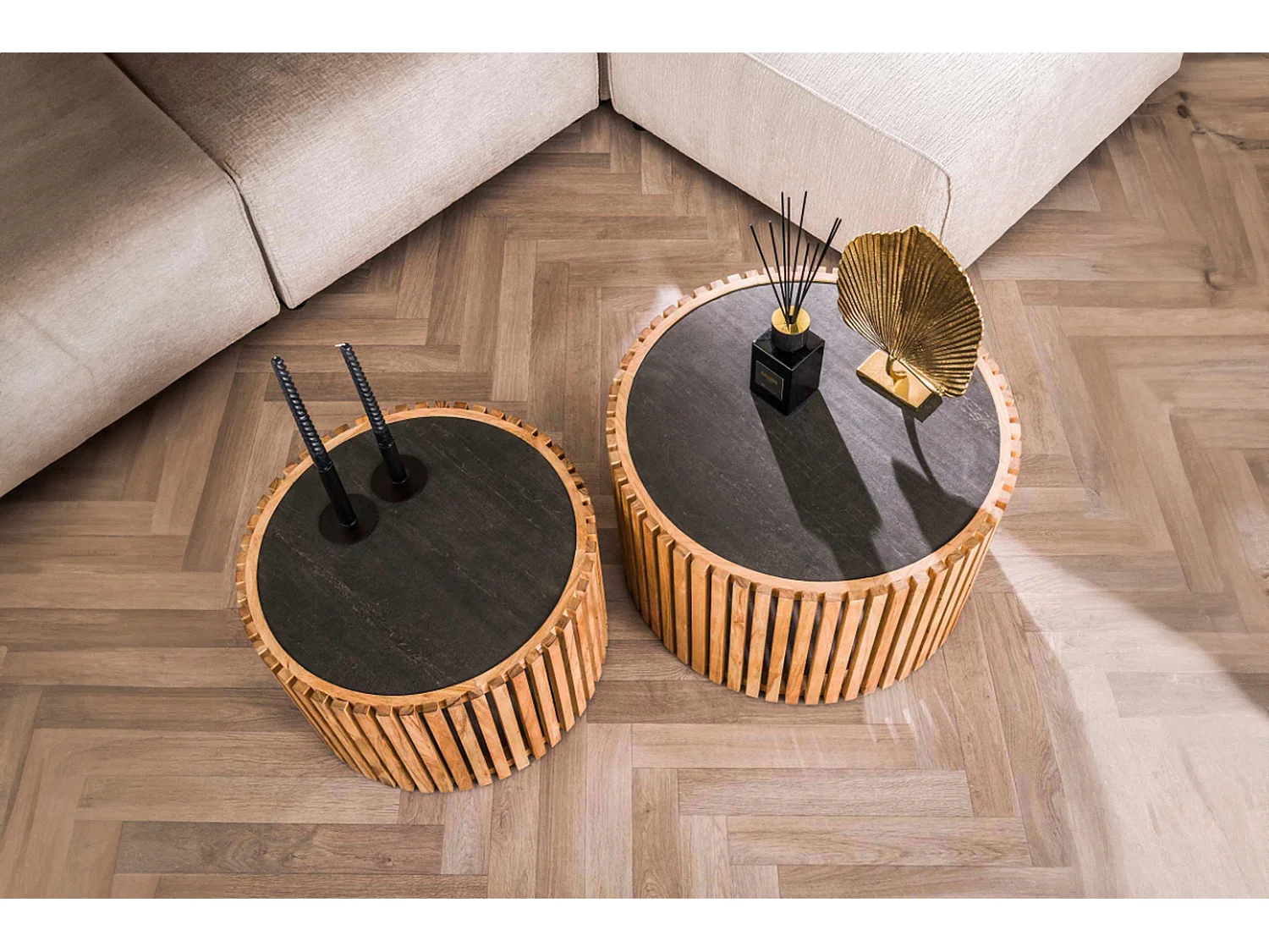 Set - Nero pietra - 68 x 68 cm - PINE