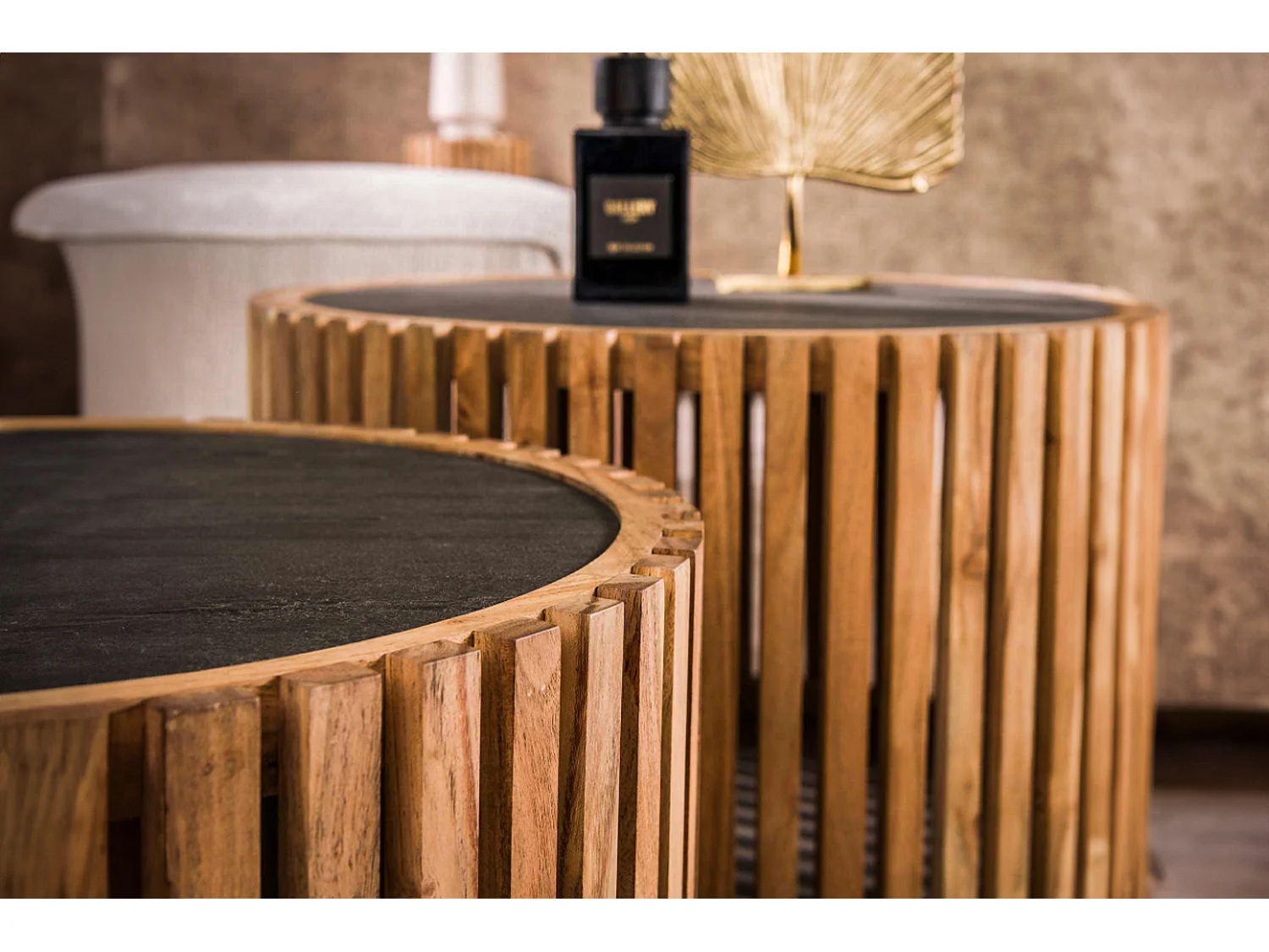 Set - Nero pietra - 68 x 68 cm - PINE