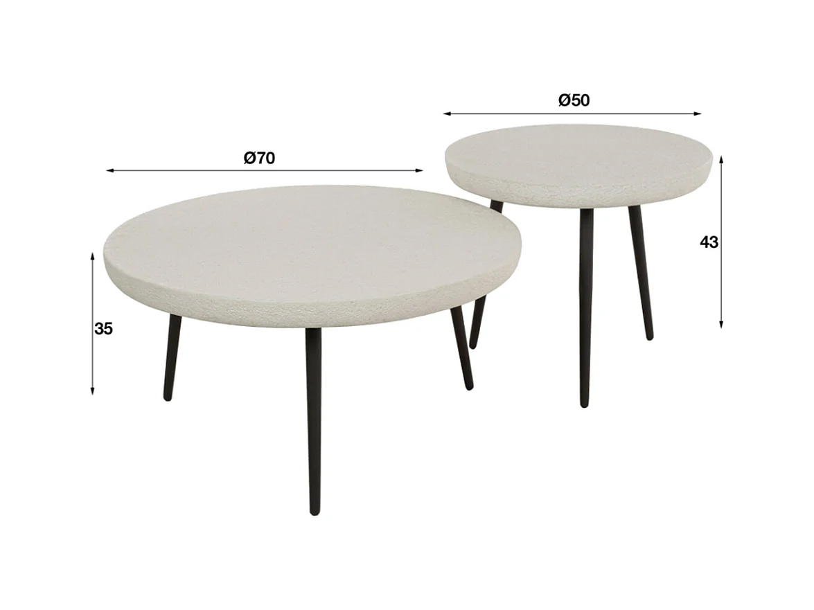 Set - blanc Marbre - 70 x 70 cm - BRAZOS