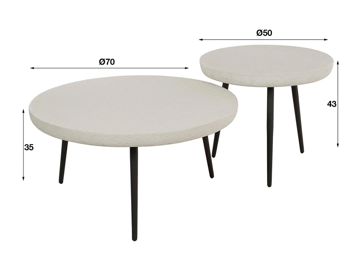 Set - bianco Marmo - 70 x 70 cm - BRAZOS