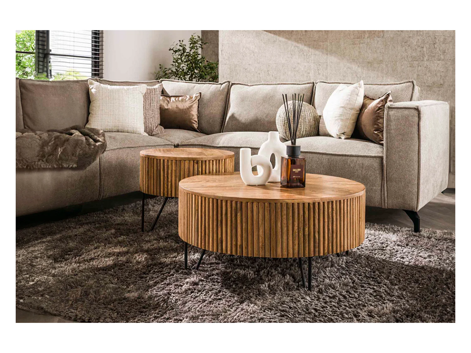 Set - marron Bois - 80 x 80 cm - LORENA