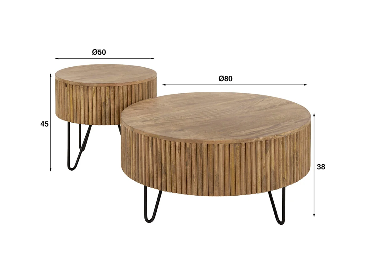 Set - marron Bois - 80 x 80 cm - LORENA