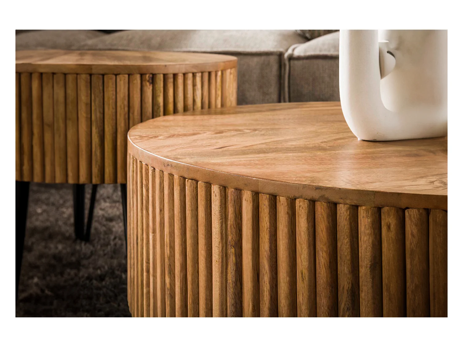 Set - marron Bois - 80 x 80 cm - LORENA