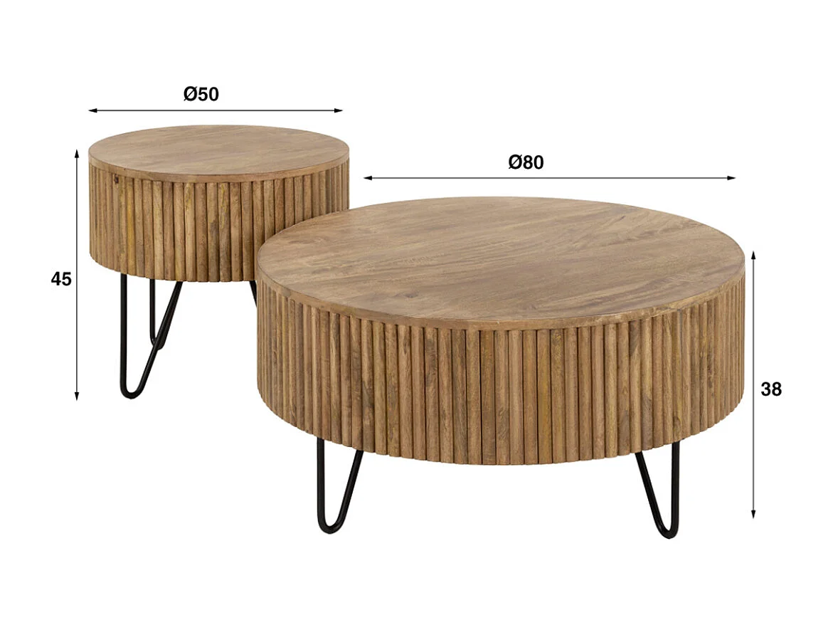 Set - marrone Legno - 80 x 80 cm - LORENA