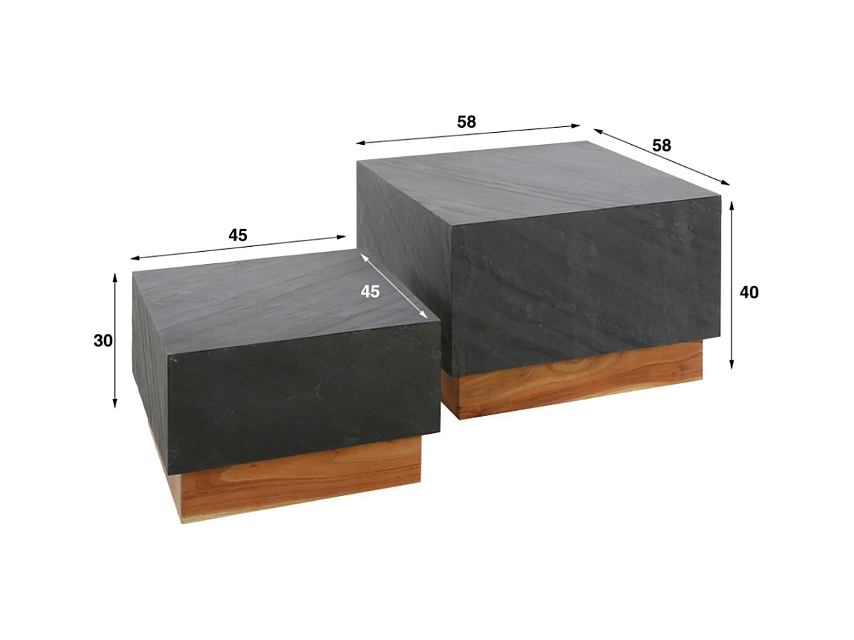 Set - Noir pierre - 58 x 58 cm - NOME