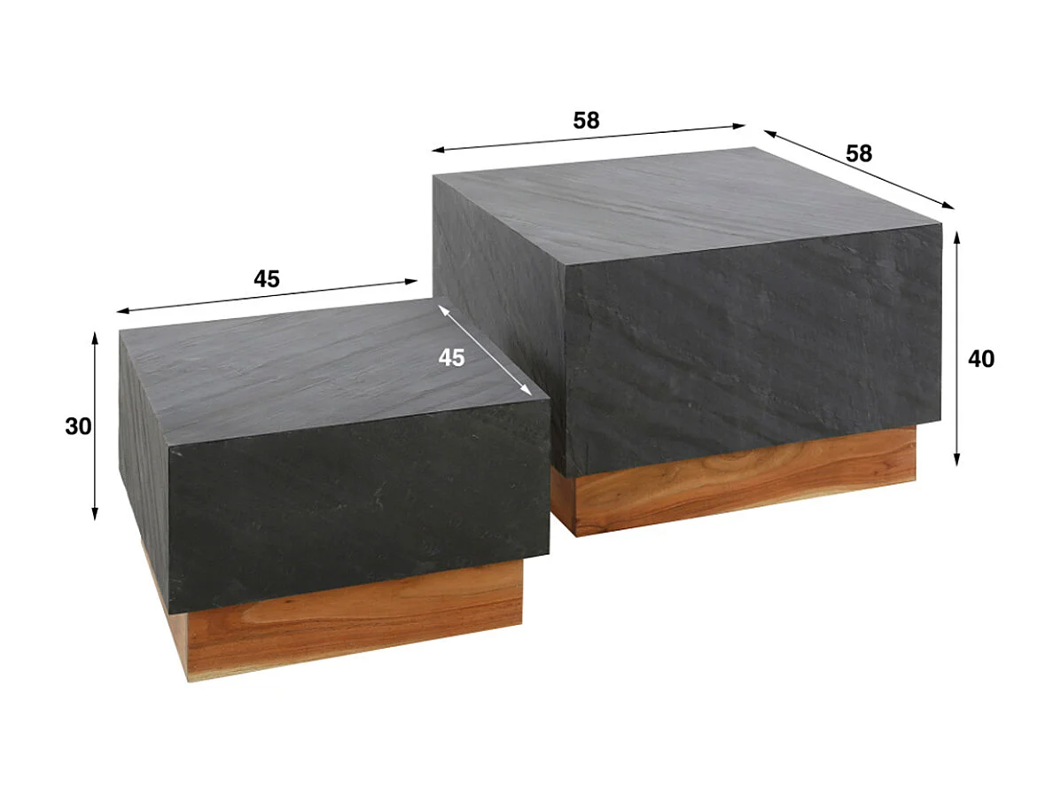 Set - Noir pierre - 58 x 58 cm - NOME