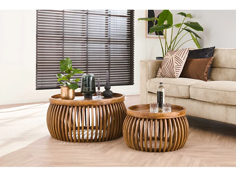 Set - Braun Holz - 78 x 78 cm - LANI