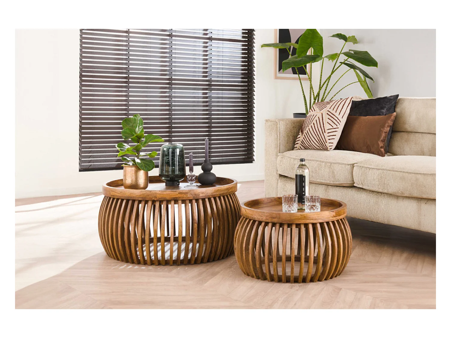 Set - marron Bois - 78 x 78 cm - LANI